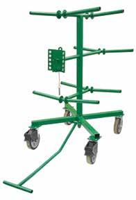 The spool rack consists of ten (10) spindles and an adjustable guide loop, and can be turned 360 independent of the base.
