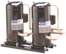 Tandem Compressor (ACCS 960 to 1520) For condensing units, each with 6 or 8 compressors, every two compressors is connected in tandem, to reduce refrigerant circuits to 3 or 4 and thus reduce the