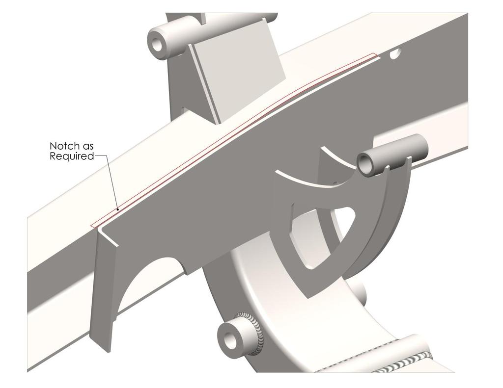 4. Slide the lower assembly into place with tab A (shown in figure 1) resting against the original engine mount crossmember.