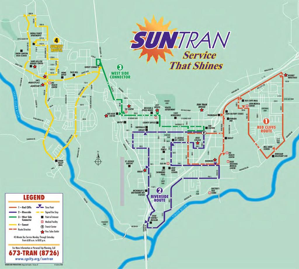Figure 4.3: Existing SunTran Route Map Table 4.