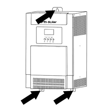 bottom cover by removing two screws as shown below. Mounting the Unit Consider the following points before selecting where to install: Do not mount the inverter on flammable construction materials.