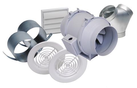 All TD kits have standard 7-year warranty* Standard Exhaust Kits - Single Vent KIT-TD100 1 TD100 exhaust fan 1 plastic round grille (PG-100) 1 exterior louvered grille