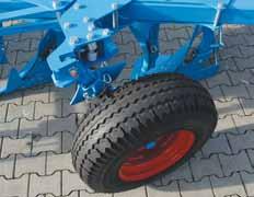 Depth and transport wheel The combined depth and transport wheel is an effective solution for safe road transport and for ploughing of four or more