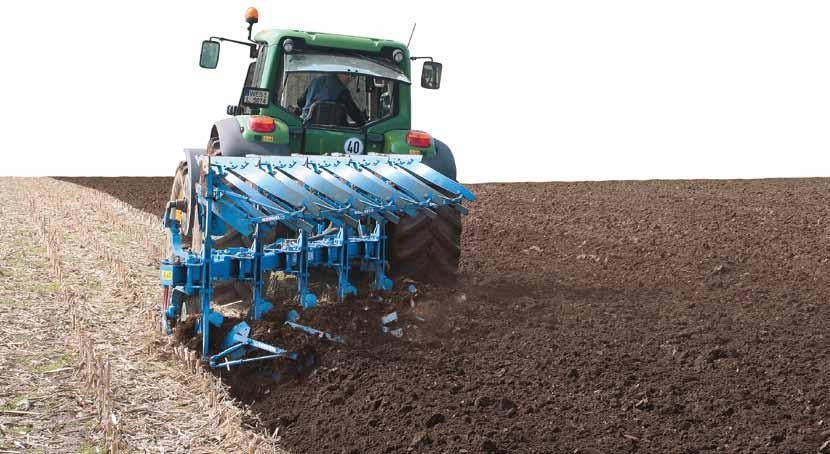 during turnover, the plough frame is swung inwards to provide the necessary ground