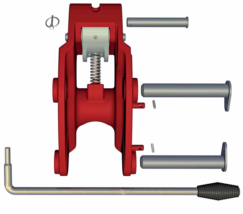 COMPONENT PARTS AND TOOLS REQUIRED Compact Couplers installed using roll pins This Coupler is supplied with: a 2 x roll pins (to secure bucket pins) b 1 x locking pin (for securing