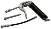 construction Three way filling Includes air vent and filler plug Whip hose and metal spout standard 5200-013- Mini Grease Gun Features: Short stroke grip