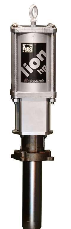 P U M P S PISTON PUMPS LION HP 5:1 PUMP FEATURES: Mechanical air valve - More reliable, no stalling and no icing Designed for lower air consumption - Extends compressor life Built in muffler -
