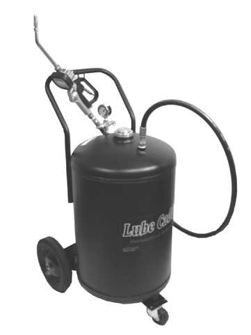 PUMPS PRESSURIZED DISPENSERS P U M P S LUBE CADDY FEATURES: Completely portable, operates independent of air supply Tank holds up to 16 gallons of lubricant Fill cap and sight gauge 6 fluid hose