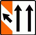 A supplementary distance plate is used for signs on level 2 and level 3 roads.