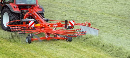 With a 4-meter diameter rotor for a 5-metre working width, it rakes faster than any other existing single-rotor!