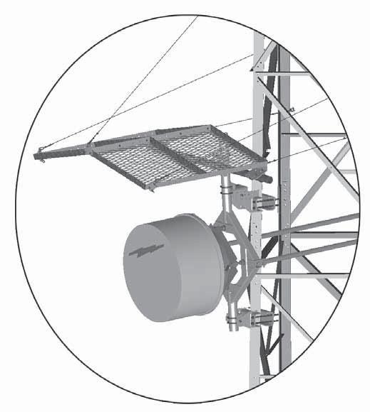 Tower Mounts Front view of DMHD-46 shown with an SE-Series Microwave Antenna and a MD-S6 Ice Shield Rear view of DMHD-46 mounted on tower leg SE-Series Antennas: Feature a wind speed