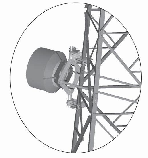 The SE-Series antennas attach to the tower interface via four stainless steel studs instead of the standard 115 mm (4.