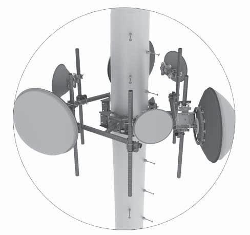Monopole Mounts Low-profile Adjustable Co-location Kit Size: Mounts to: Order Separately: Monopoles 57" (1.4 m) face with 48" (1.
