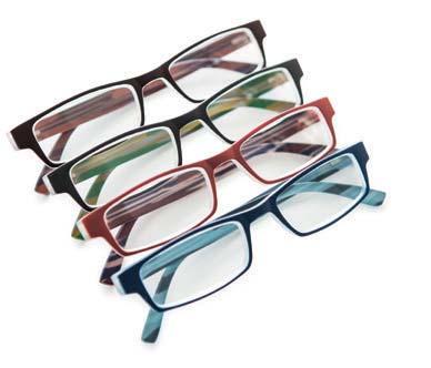 Plastic frame with stripe pattern NEW Inside temples with stripe pattern Soft case 50 mm 6 mm 18 mm 140 mm
