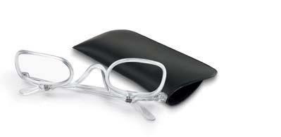 Make-up glasses Plastic with two lenses Polycarbonate frame Flex hinges Soft case 51 mm 35