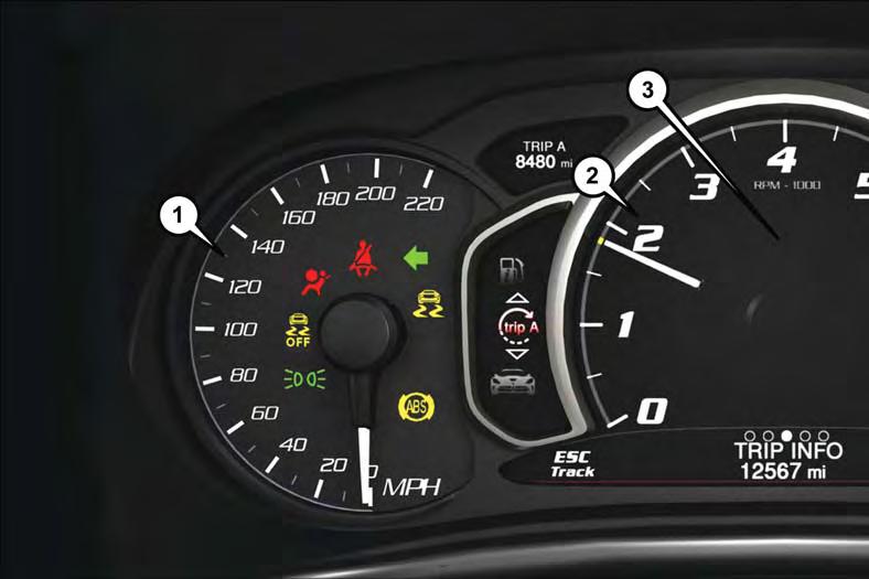 CONTROLS AT A GLANCE INSTRUMENT CLUSTER 1. Speedometer 2. Tachometer 3.