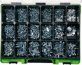 Machine Screw Assortment - Cheese Head Screw Slotted DIN 84, ZN. 1,300 pieces.