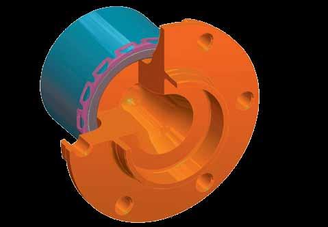 The wheel hub and ABS encoder are incorporated into the bearing design.