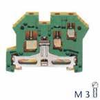 Cam switches, Indication, Pushbuttons Earth terminals Through-type earth terminals (yellow/green) (suitable for 35mm DIN rail) Width / Strip Length / Screw 35mm 16mm / 20mm / M6 2.5mm-35mm 2.