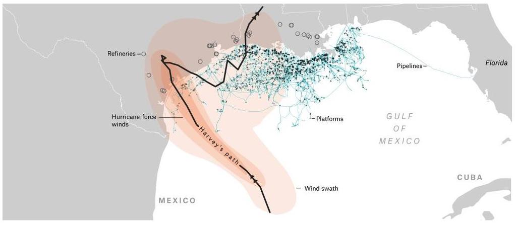 Hurricane Harvey Gulf Oil Infrastructure After Harvey Sources: NOAA s National Hurricane