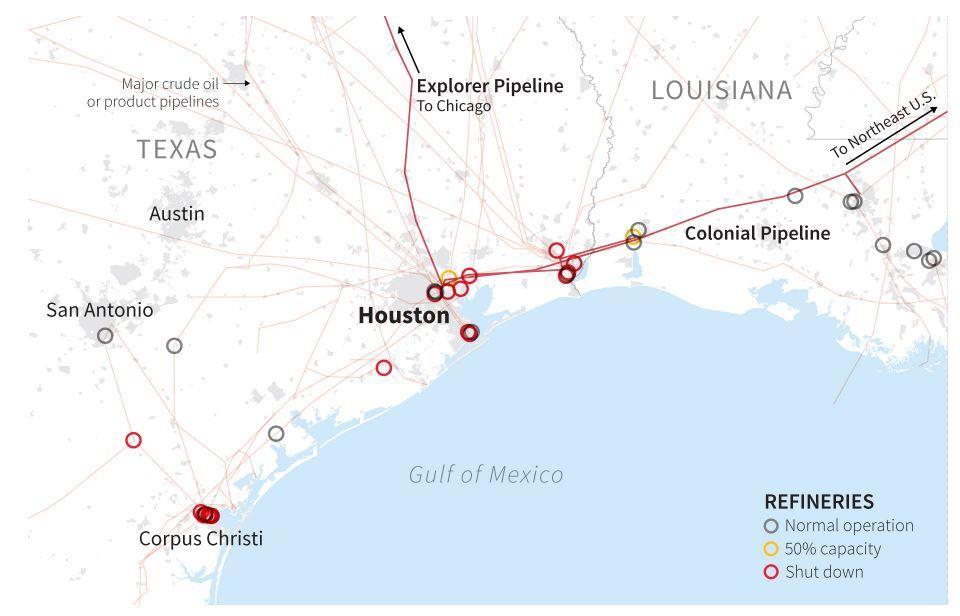 Hurricane Harvey Gulf Oil Infrastructure After