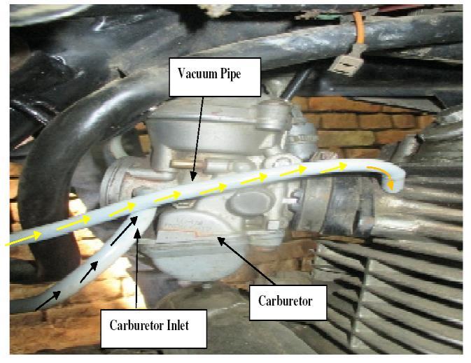 An another connection of vacuum pipe from cylinder inlet manifold to gassifire is also shown. Graph.1HC-Emission From Graph no. 5.
