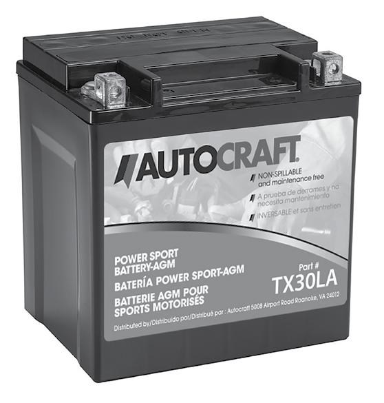 AUTOCRAFT / CARQUEST SPECIALTY BATTERY LINE AutoCraft Powersport Factory Activated AGM 12-Volt AGM Premium Batteries are ideal for ATVs, motorcycles, personal watercraft (PWC) and snowmobiles.