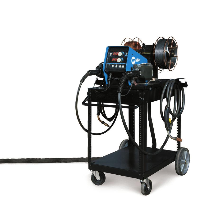 PipeWorx Welding System (Continued) Right-sized power source provides 50 amps at 100% duty cycle for Stick and TIG for maximum stick electrode diameters and high-amperage TIG applications.