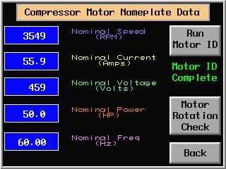 Press digital display Compressor type, Fan motor HP, Shutdown Temp & use numeric keypad to change parameters setting.
