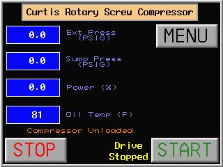 2. TOUCH SCREEN OVERVIEW & OPERATION CAP320 1.Compressor is powered up.