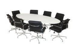00 OI-BDT240 Oval Shaped Boardroom Table Complete With Brushed Metal Legs W2400 x
