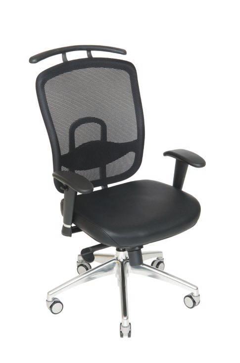 STYLISH SEATING Boardroom and Executive Chairs The Spine Chair BC1260 High Back Black Faux Leather Executive Chair With Aluminium 5 Star Base, Heavy