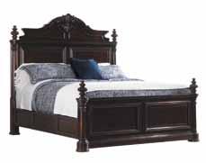 BEDROOM 548-133C Amherst Carved Panel Bed, 5/0 Queen Overall: 67.75W x 92.25L x 75H in.