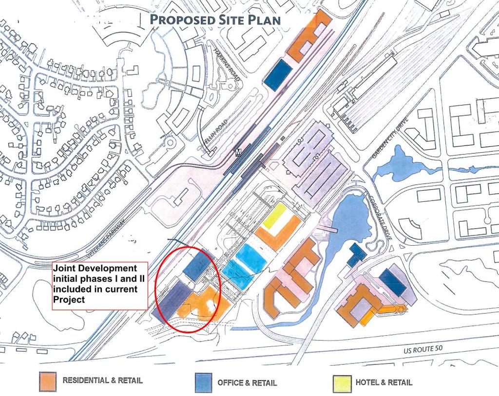 3.4 Other Future Development Future proposed phases of the joint development (Phases III through V) are planned to occupy the remaining WMATA parcels within the project site on the south side of the
