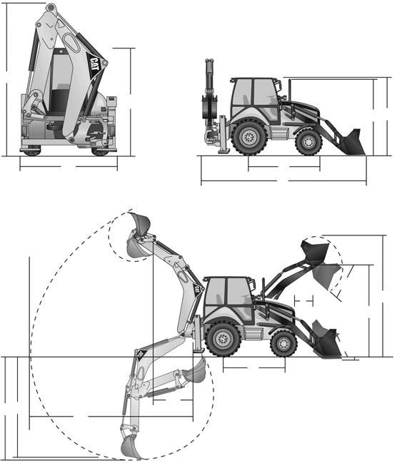 Backhoe Loaders Perforance Data 48F Parallel Loader 3 4 3 17 5 1 8 9 7 1 10 6 11 13 14 15 16 BACKHOE DIMENSIONS AND PERFORMANCE Standard Stick Extendible Stick Retracted Extendible Stick Extended 13)