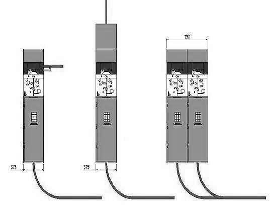 The cables can be connected to the switchboard by using a traditional thermo contracting bolted connector or Elastimold type.