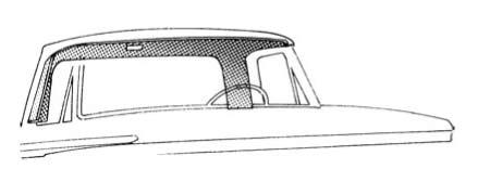 00 kit C1TB-6651968-A Headliner Without Wrap Around Rear Glass -2 pieces Unibody -comes with clip kit, 1961-63 150.