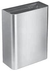 14" (356 mm) 6" (152 mm) 18" (457 mm) MODEL 357 6.5-gallon, stainless steel waste receptacle.
