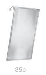 MIRRORS AND SHELVES HEIGHT TILT MIRRORS MODEL 740 Fixed-angle, tilt frame of satin finish stainless steel. 3 4" x 3 4" frame with welded and polished corners.