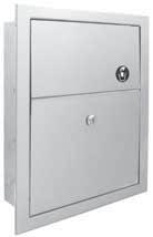 Note: Only recessed and semi-recessed. 11-1/2" (292 mm) 8" (203 mm) MODEL 4781-15 Surface-mounted napkin disposal unit has hinged cover and bottom with lock.