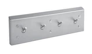 MODEL SA38 Chase-Mounted MODEL SA39 Front-Mounted (shown) Security clothes hook strip. Bracket is fabricated of heavy-duty stainless steel with stainless steel hook.