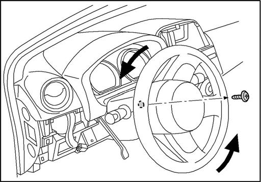 11. INTERIOR PREPARATION Fig. 10 NOTE: Rotate steering wheel 180 in the opposite direction 10 Remove one (1) phillips screw from behind steering wheel on the left. Fig. 11 11.