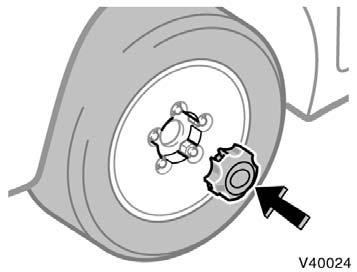 Reinstalling wheel ornament Type A Type B 10.Reinstall the wheel ornament. 1. Put the wheel ornament into position. 2. Then tap it firmly with the side or heel of your hand to snap it into place.
