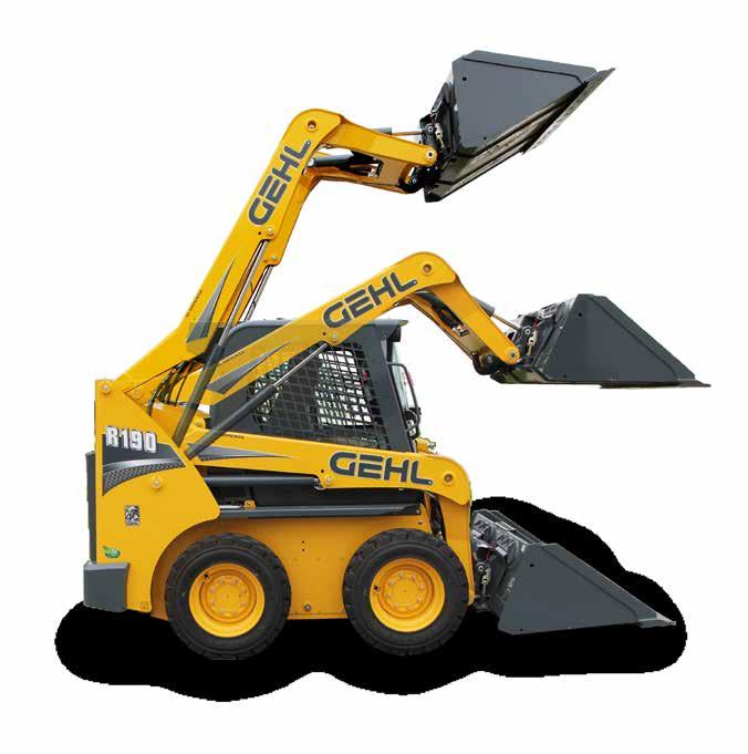 RADIAL-LIFT DESIGN Offers enhanced performance in excavating, grading and digging below grade