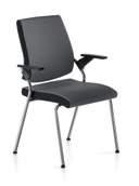 4-leg model with upholstered backrest, chromed frame (stackable) Cantilever chair with upholstered backrest,