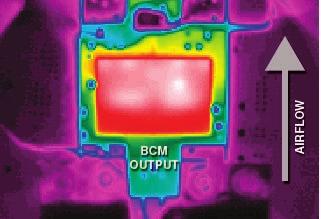 BFT Airflow Orientation Airflow () IR image, airflow; Full load,, no heat sink Thermal impedance vs.