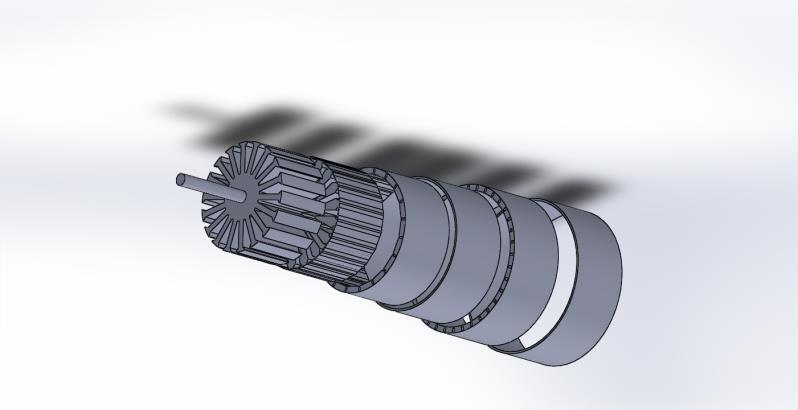 The proposed machine contains double layer rotor with a surface permanent magnet that supplied with 3 phase armature coil concentrated windings, 20 permanent magnets mounted on the inner surface