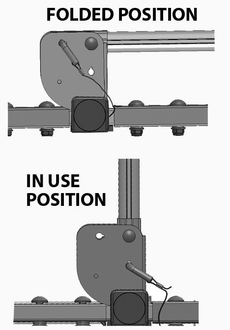 5: Rotate and remove the L Pin (K) from the lower hole and rotate the post to the vertical or in use position.