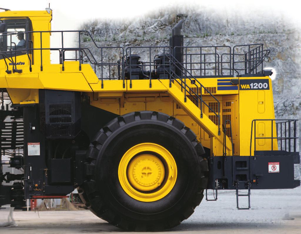 W H E E L L OA D E R WA1200-6 High Reliability & Durability Reliable Komatsu designed and manufactured components High-rigidity frames Low maintenance brake system Hydraulic hoses use flat face