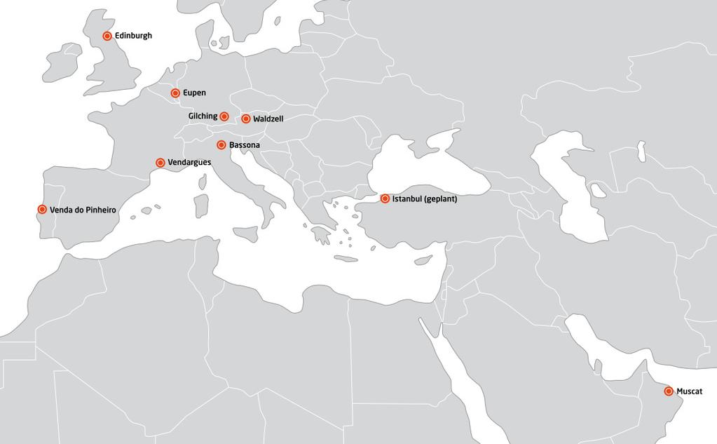 DONAUER SOLARTECHNIK WORLDWIDE 10 locations in Europe: